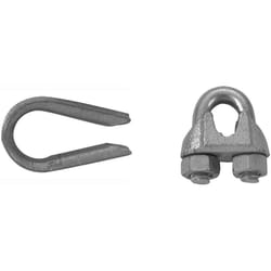 Campbell Electro-Galvanized Aluminum 1/8 in. D Wire Rope Clips and Thimble