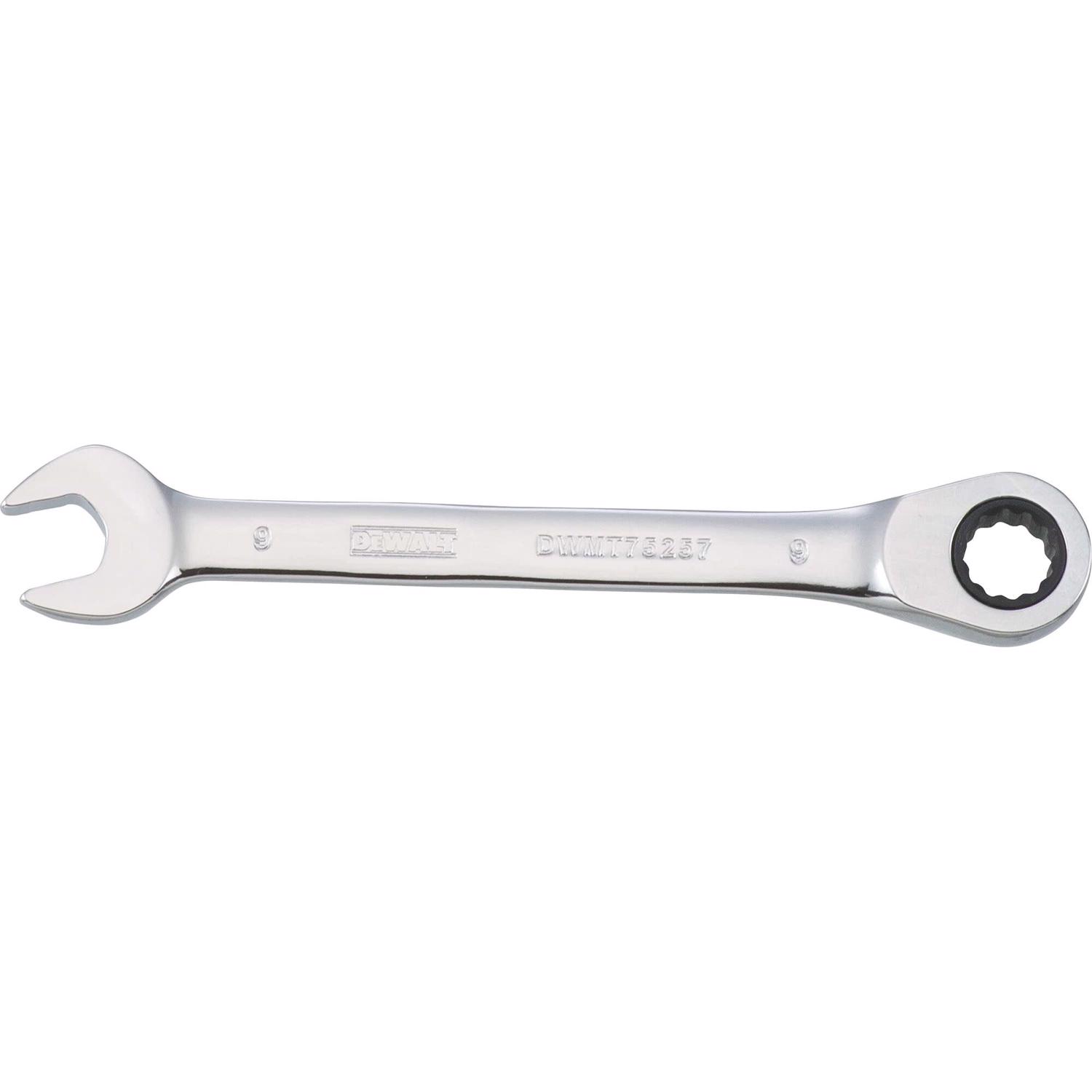 DeWalt 9 mm X 9 mm Metric Ratcheting Combination Wrench 4-27/32 in. L 1 pc