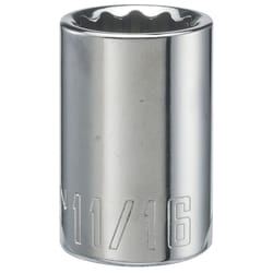 Craftsman 11/16 in. X 1/2 in. drive SAE 12 Point Shallow Socket 1 pc