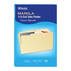 Bazic Products Manilla File Folder 100 pk