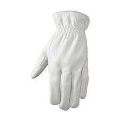 Wells Lamont XL Goatskin Leather Driver Pearl Gray Gloves