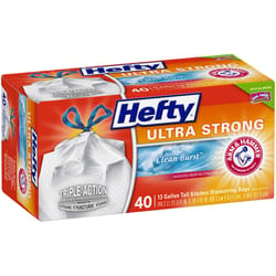 Hefty Ultra Strong 13 gal Fresh Kitchen Trash Bags Drawstring 40 pk