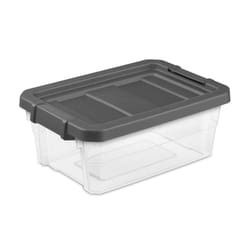 Sterilite 16 qt Clear/Gray Storage Box 7-1/8 in. H X 18 in. W X 12-5/8 in. D Stackable