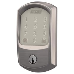 Schlage Encode Satin Nickel Metal WiFi Deadbolt with Greenwich Trim