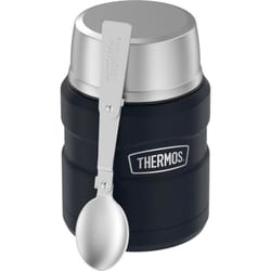 THERMOS FUNTAINER 10 Ounce Stainless Steel Vacuum Insulated Kids Food Jar with Folding Spoon, Gray