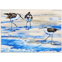 Olivia's Home 22 in. W X 32 in. L Multi-Color Sandpipers in the Foaming Sea Polyester Accent Rug