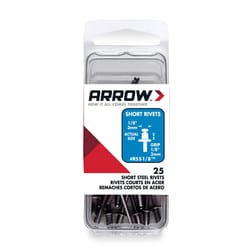Arrow 1/8 in. D X 1/8 in. Steel Rivets Silver 25 pk