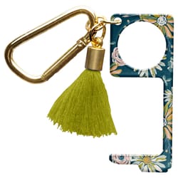 Karma Navy Floral Safe Touch Keychain Metal 1 pk