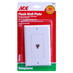 Ace White 1 gang Plastic Telephone Wall Plate 1 pk