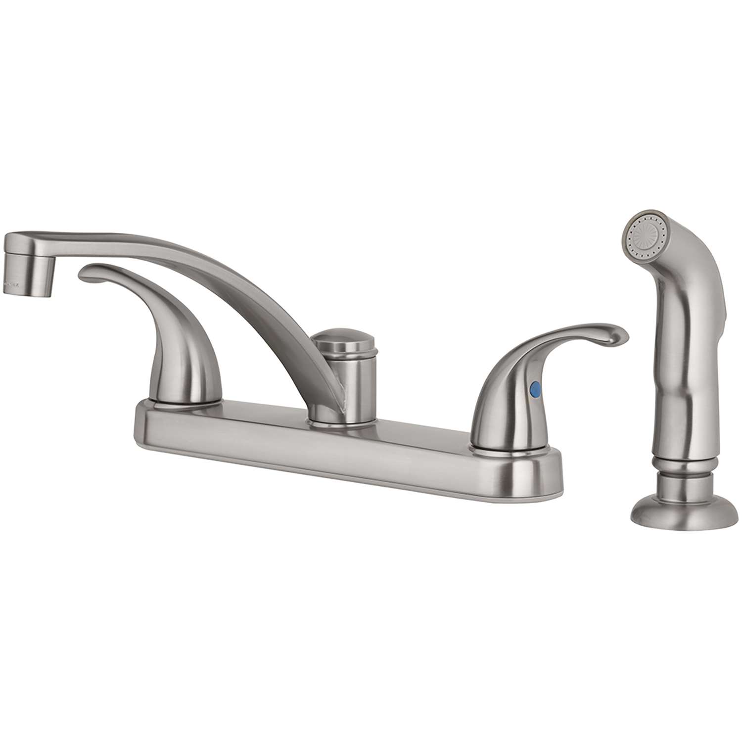 OakBrook Coastal Two Handle Brushed Nickel Kitchen Faucet Side Sprayer