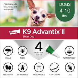 Bayer K9 Advantix II Liquid Dog Flea Drops Imidacloprid/Permethrin/Pyriproxyfen 0.056 oz