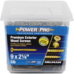 HILLMAN Power Pro No. 9 in. X 2-1/4 in. L Bronze Star Flat Head Premium Deck Screws 5 lb 565 pk