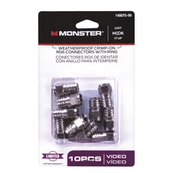 Monster Just Hook It Up Crimp-On RG6 Coaxial Connector 10 pk