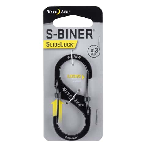Nite Ize S-Biner SlideLock 1.8 in. D Stainless Steel Black Carabiner Key Holder