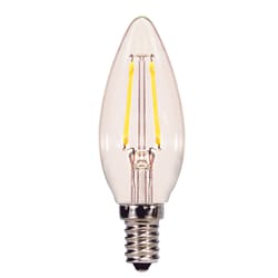 Satco . B11 E12 (Candelabra) Filament LED Bulb Warm White 60 Watt Equivalence 2 pk