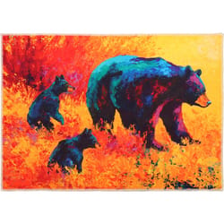 Olivia's Home 22 in. W X 32 in. L Multi-Color Mountain Black Bear Family Polyester Accent Rug