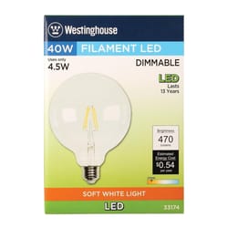 Westinghouse G40 E26 (Medium) LED Bulb Warm White 40 Watt Equivalence 1 pk