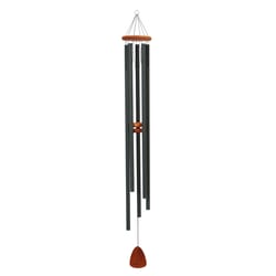 Festival Forest Green Aluminum/Wood 60 in. Wind Chime
