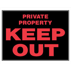 Hillman English Black Private Property Sign 15 in. H X 19 in. W