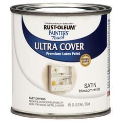 Rust-Oleum Painters Touch Ultra Cover Satin Blossom White Paint Exterior and Interior 0.5 pt