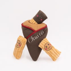ZippyPaws Burrow Multicolored Plush Churro Cone Dog Toy 1 pk