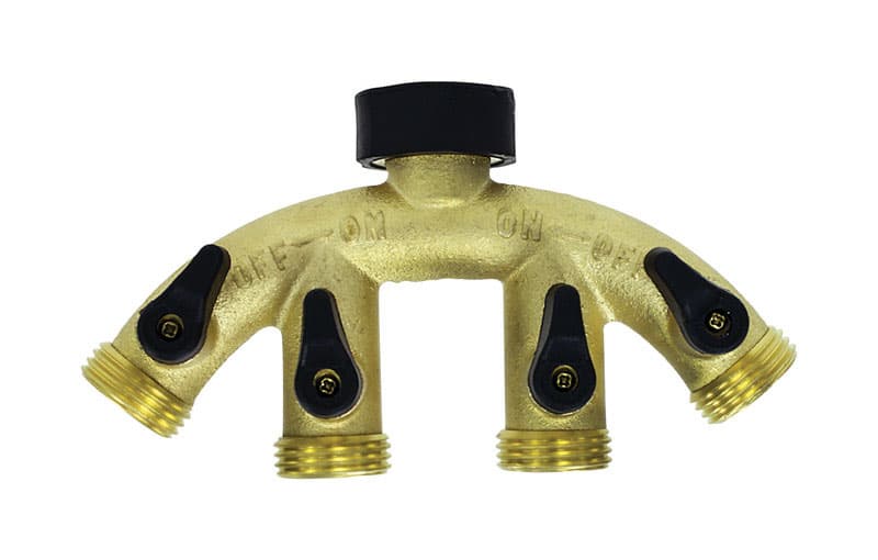 UPC 034411210444 product image for Gilmour Brass Threaded Male 4-Way Shut-off Valve | upcitemdb.com