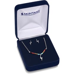 Montana Silversmiths Women's Lightening Bolt Beaded Silver Jewelry Sets Water Resistant