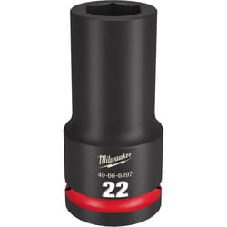 Milwaukee Shockwave 22 mm X 3/4 in. drive Metric/SAE 6 Point Deep Impact Socket 1 pc