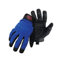 Boss Men's Indoor/Outdoor Mechanic Gloves Black/Blue XL 1 pair