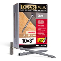 HILLMAN Deck Plus No. 10 Ga. X 3 in. L Gray Star Flat Head Composite Deck Screws 1 lb 54 pk