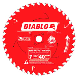 Diablo 7-1/4 in. D X 5/8 in. TiCo Hi-Density Carbide Circular Saw Blade 40 teeth 1 pk
