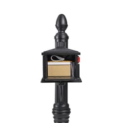 Architectural Mailboxes Stratford Decorative Plastic Post Mount Black Mailbox