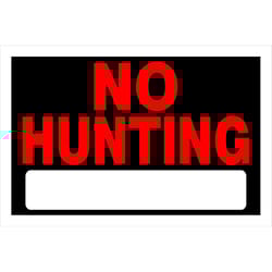 Hillman English Black No Hunting Sign 8 in. H X 12 in. W