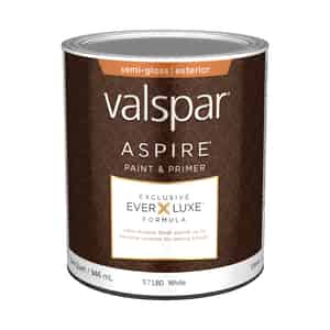 Valspar  Aspire  Semi-Gloss  Basic White  Acrylic Latex  Paint and Primer  1 qt. 