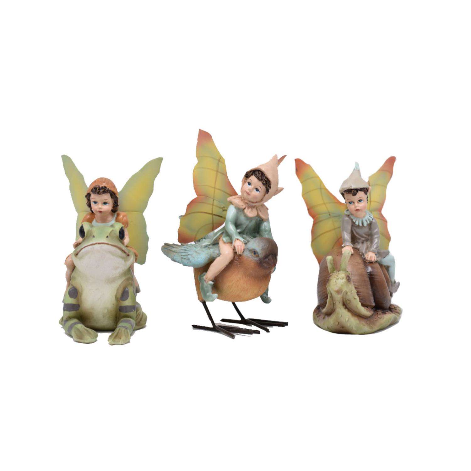 Touch of Nature Polyresin Assorted 4 in. Fairies on Critters Fairy