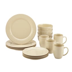 Rachael Ray Cream Stoneware Cucina Dinnerware Set 16 pc