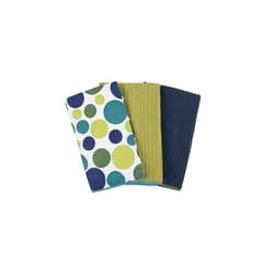 Ritz Assorted Polyester Polka Dots/Solid Bar Mop Dish Cloth 3 pk