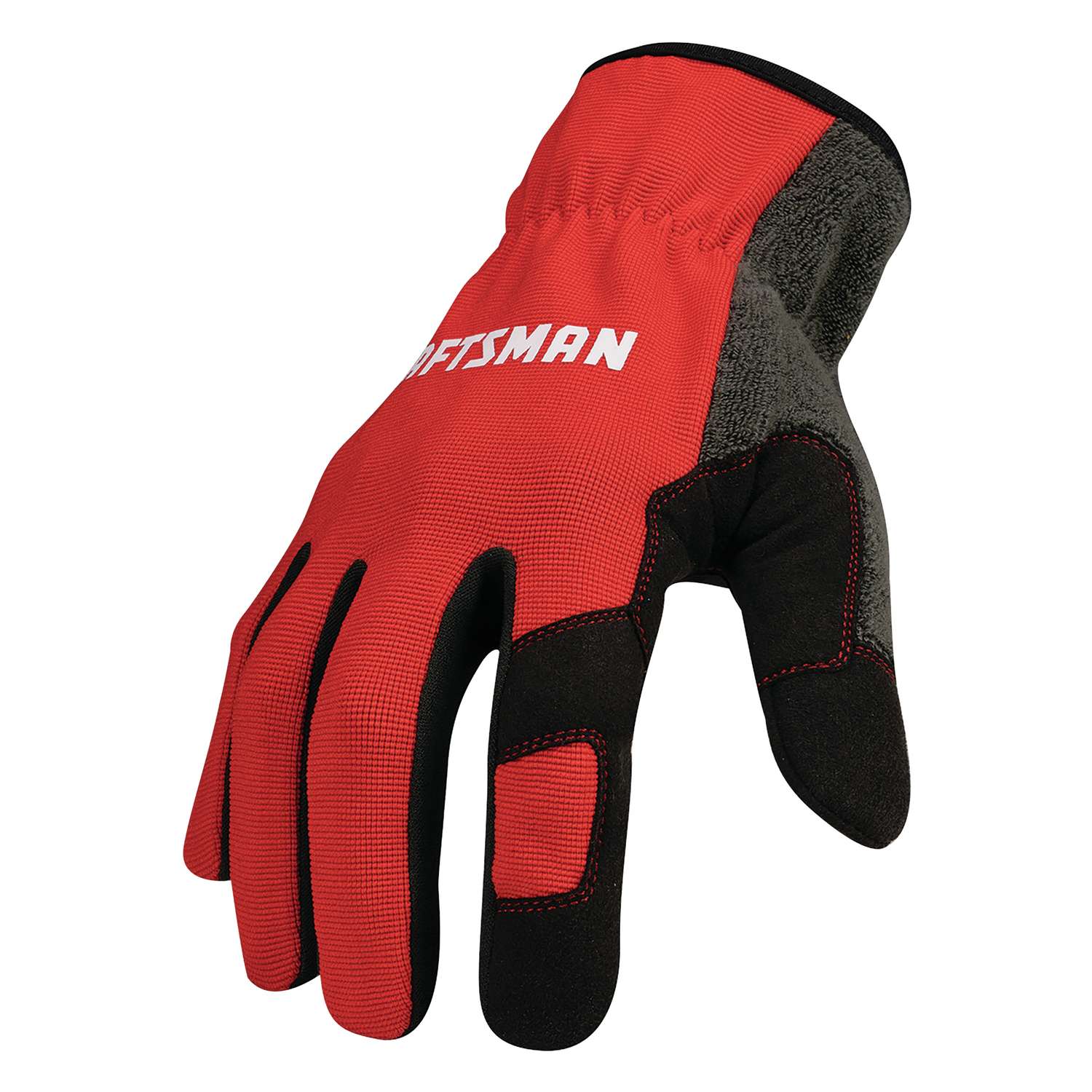 Craftsman XL Polyester Black/Red Gloves Ace Hardware
