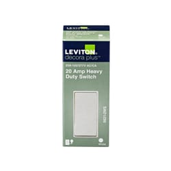 Leviton Decora 20 amps Single Pole Rocker AC Quiet Switch White 1 pk