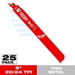 Diablo 9 in. Bi-Metal Thin Metal Reciprocating Blade 20/24 TPI 25 pk