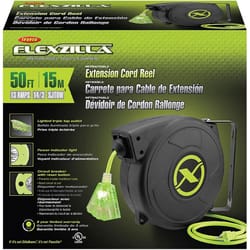 Flexzilla 50 ft. L Plastic Automatic Retractor Power Reel Extension Cord Reel