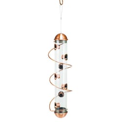 Songbird Essentials Wild Bird 1.5 lb Copper Spiral Sunflower Tube Bird Feeder 7 ports