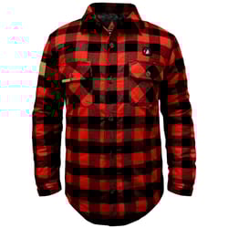 ActionHeat XL Long Sleeve Unisex Collared Red Heated Flannel Work Shirt