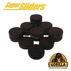 Super Sliders Gorilla Glue Brown 1 in. Adhesive Felt Sliders 16 pk