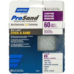 Norton ProSand 4-1/2 in. L X 4-1/2 in. W 60 Grit Aluminum Oxide Sanding Sheet 4 pk