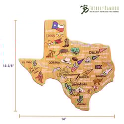 Totally Bamboo Fish Kiss 14 in. L X 13.38 in. W X 0.63 in. Bamboo Texas Serving & Cutting Board