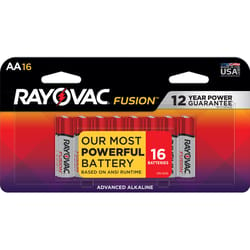 Rayovac Fusion AA Alkaline Batteries 16 pk Carded