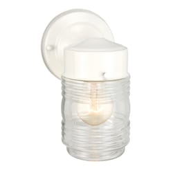 Design House Jelly Jar White Incandescent Outdoor Wall Fixture