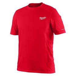 Milwaukee Workskin XL Short Sleeve Men's Crew Neck Red Lightweight Performance Tee Shirt