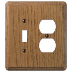 Amerelle Contemporary Brown 2 gang Wood Toggle Wall Plate 1 pk